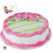 1.5 Kg Strawberry Cake (Eggless) & Card
