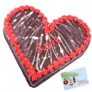 Chocolate Heart Shaped Cake 2 kg & Card