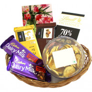 Coin of Chocolates - Lindt Excellence Chocolate, 2 Temptations, 2 Dairy Milk Frunt n Nut, Gold Choc Coin Chocolates and Card