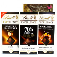 Excellence of Lindt - 3 Lindt Excellence Chocolates and Card