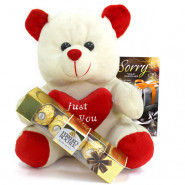 Tedddy Crunch - Teddy 10 inch, Ferrero Rocher 4 Pcs and Card