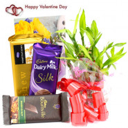 Lucky Bars - 1 Layer Bamboo Plant, Temptations, Dairy Milk Silk, Bournville and Card
