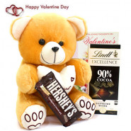 Teddy Chocolaty - Teddy 8 inch, Lindt Excellence Chocolate, Hershey's Creamy Milk Chocolate and Card