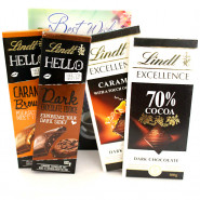 Lindt Quadrent - 2 Lindt Excellence Chocolates, 2 Lindt Hello Chocolates and Card