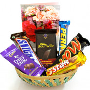 All of Chocolates Basket - Bournville, Mars, Snickers, Dairy Milk, Five Star, Perk and Card