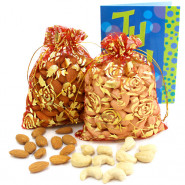 Cashew Almondy - Almonds in Potli, Cashewnuts in Potli and Card