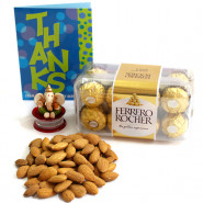 Touch of Love - Almonds, Ferrero Rocher 16 Pcs, Ganesha Idol and Card