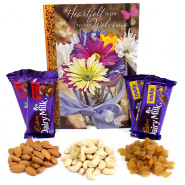 Awesome Confer - Cashew, Raisin, Almond, 2 Dairy Milk Fruit & Nut, 2 Dairy Milk Crackle and Card