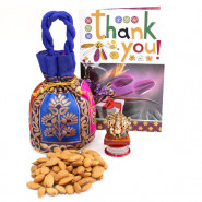 Divine Infinity - Almonds in Potli (D), Ganesh Idol and Card