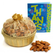 Almond Basket - Almond in Decorative Basket and Card