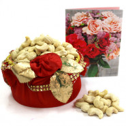 Kaju Basket - Cashew in Decorative Basket and Card