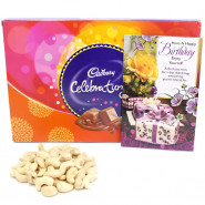 Kaju Celebration - Cashewnuts, Cadbury Celebrations and Card