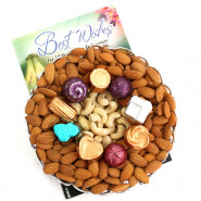 Awesome Gift - Cashewnuts and Almonds, Handmade Chocolates and Card