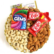 Stunning Combo - Almond Cashewnuts, 2 Kitkat, Gems and Card