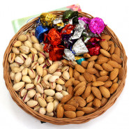 Remarkable Idea - Almond Pistachio, Handmade Chocolates, Basket and Card