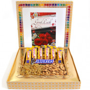Captivating Hamper - Almond Raisins, 6 Five Star, Snickers and Card
