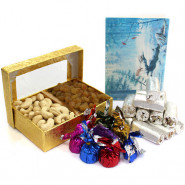 Notable Gift - Cashew Raisins, Handmade Chocolates, Kaju Anjir Roll 250 gms and Card