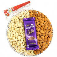 Lovely Combo - Cashewnuts and Almonds, 1 Dairy Milk Silk and Card