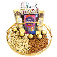 Admirable Gift - Cashewnuts and Almonds, 2 Ferrero Rocher 4 pcs, Mini Celebrations and Card