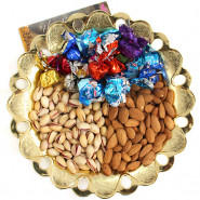 Flavoursome Gift - Almonds Pistachio, Handmade Chocolates, Assorted Truffles and Card