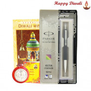 Special Diwali Gift - Parker Vector Standard Ball Pen with Bhaidooj Tikka and Laxmi-Ganesha Coin