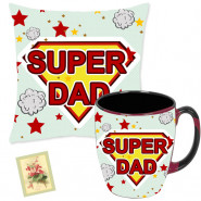 Mug N Pillow - Father's Day Mug, Father's Day Pillow & Card