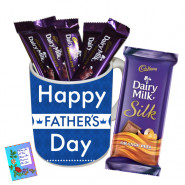 Milky Treat - Father's Day Mug, 5 Dairy Milk, Dairy Milk Silk 60 gms & Card