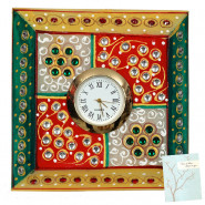 Square Marble Frame with Clock