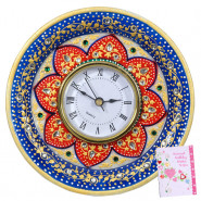 Round Floral Pattern Clock