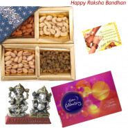 Special Hamper - Assorted Dryfruits 400 gms, Celebrations, Laxmi Ganesh Idol (Rakhi & Tika NOT Included)