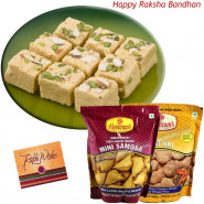 Haldiram Special - Soan Papdi 250 Gms, Haldiram Namkeen 2 Packs (Rakhi & Tika NOT Included)