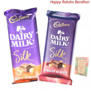 Silk Combo - 2 Cadbury Dairy Milk Silk (Rakhi & Tika NOT Included)