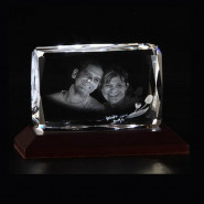 Rectangular 3D Crystal with LED Light Base (Rakhi & Tika NOT Included)