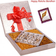 Pleasing Gifts Box - Anjir Roll 500 gms, Namkeen 500 gms (Rakhi & Tika NOT Included)