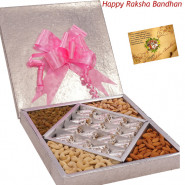 Superb Sweet Treat - Anjir Roll 500 gms, Assorted Dry fruits 500 gms (Rakhi & Tika NOT Included)