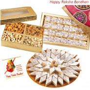 Nice Hamper - Kaju Katli, Kaju Anjir Rolls, Assorted Dryfuits (Rakhi & Tika NOT Included)
