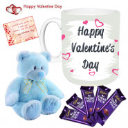 Love Mug Bear - Happy Valentines Day Mug, Teddy 6 Inch, 5 Dairy Milk & Valentine Greeting Card