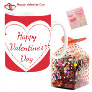 Love Chocolaty Mug - Happy Valentines Day Mug, Hand Made Chocolates 100 Gms & Valentine Greeting Card