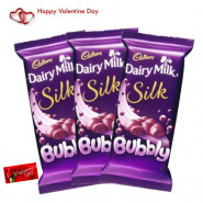 Triple Bubble - 3 Dairy Milk Silk Bubbly & Valentine Greeting Card