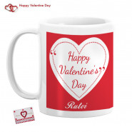 Happy Valentine's Day in Heart Personalized Mug & Valentine Greeting Card