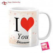I Love You Personalized Mug & Valentine Greeting Card