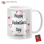 Happy Valentines Day with Hearts Personalized Mug & Valentine Greeting Card