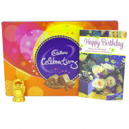 Celebration with Buddha - Laughing Buddha, Cadbury Celebrations and Card