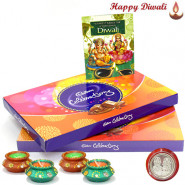 Double Celebrations - 2 Cadbury Celebrations with 4 Diyas and Laxmi-Ganesha Coin