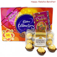 Celebration on Rakhi - Celebrations, Ferrero Rocher 16 pcs with 2 Rakhi and Roli-Chawal