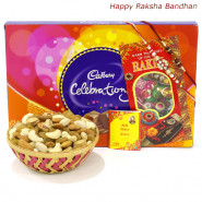 Assorted Celebration - Celebrations, Assorted Dry Fruits Basket with 2 Rakhi and Roli-Chawal