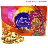 Cadbury Assortment - Celebrations, Assorted Dryfruits with 2 Rakhi and Roli-Chawal