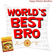 World's Best Bro Personalized Cushion (Rakhi & Tika NOT Included)