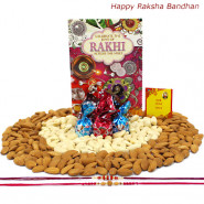 Awesome Truffle - Almonds, Cashews, Assorted Truffle Chocolates 100 gms with 2 Rakhi and Roli-Chawal