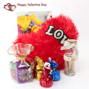 Small Token - Messages in a Bottle, Small Heart Pillow, Handmade Chocolates Decorative Pack and Card